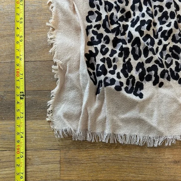 *last chance* Stella & Dot | Leopard Print Scarf & Wrap with Tan Border - Picture 4 of 7